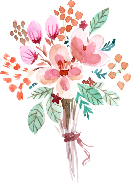 Painted Watercolor Floral Ornament